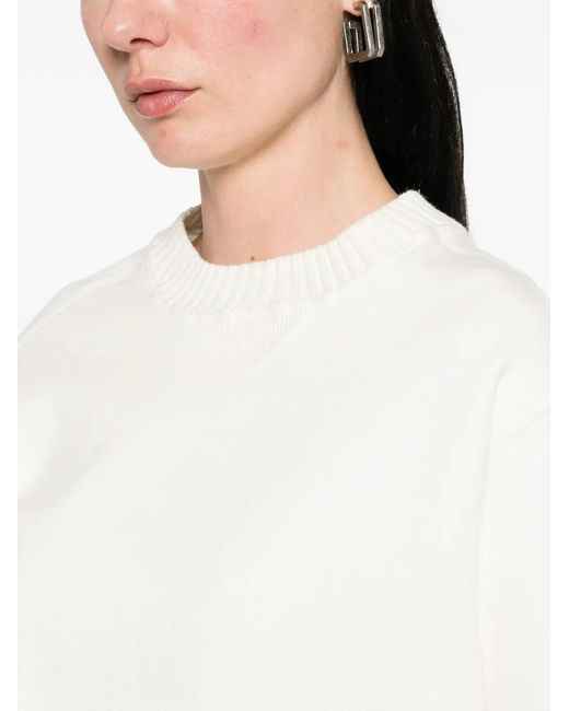 Sacai White Crew-Neck Sweater