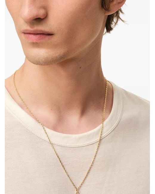 AMI White Hammered Number-Pendant Necklace