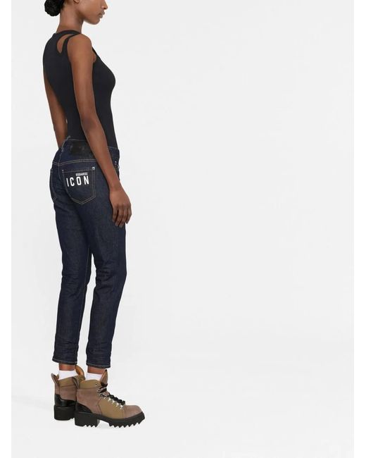 DSquared² Cropped Jeans in het Blue