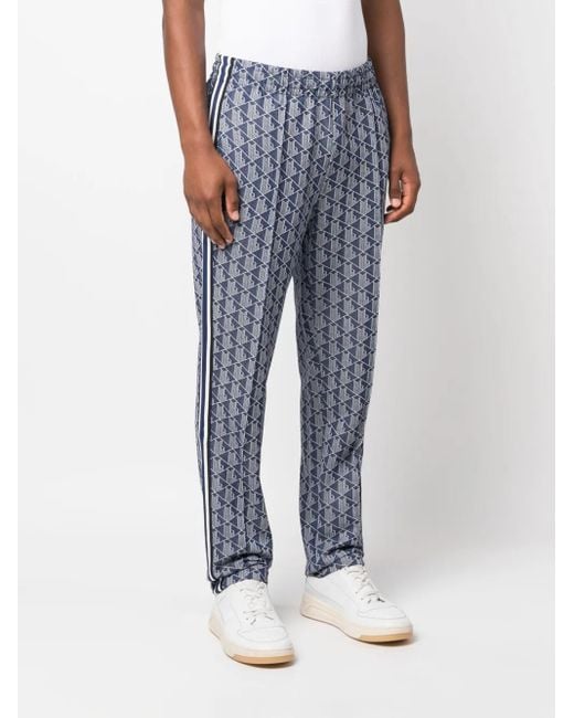 Lacoste Blue Jacquard Monogram-Pattern Track Pants for men