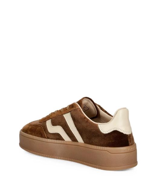 Gant Brown Suede Panelled Sneakers