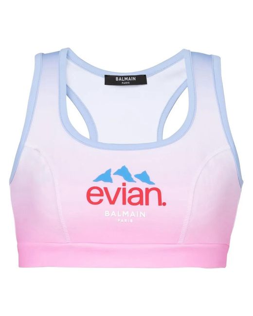 Balmain X Evian ロゴ スポーツブラ Pink