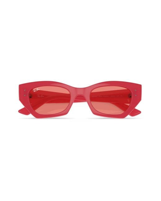 Ray-Ban Red Zena Geometric-frame Sunglasses