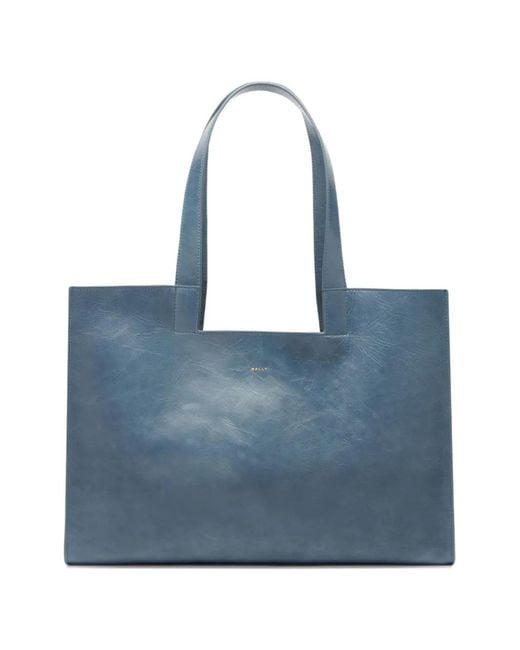 Bally Blue Easy Logo-Print Tote Bag