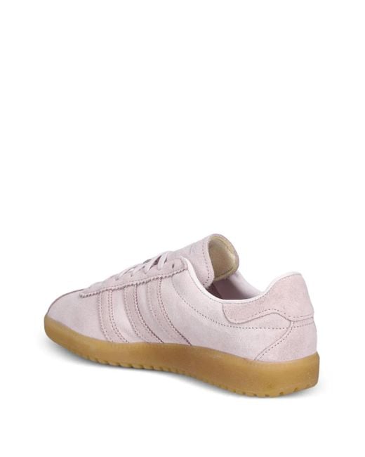 Adidas Pink Bermuda Three-Stripe Lace-Up Sneakers