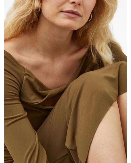 Day Birger et Mikkelsen Natural Cut-Out Gathered Midi Dress