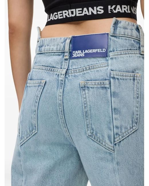 Karl Lagerfeld Blue Seamed Relaxed Jeans