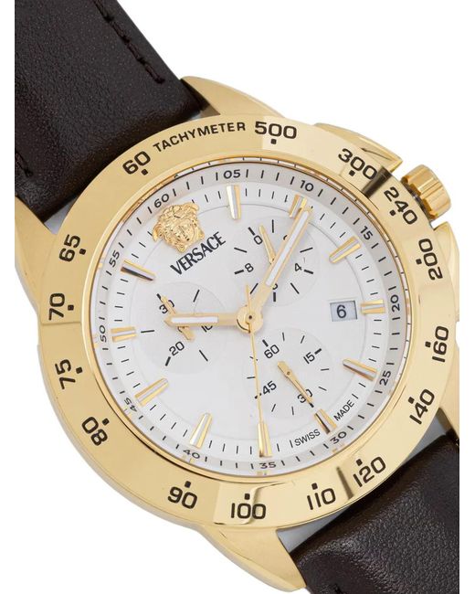 Versace Metallic Round Case Watch for men