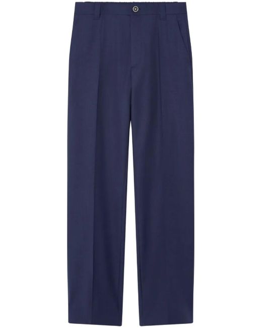 Versace Blue Wool Tailored Trousers for men