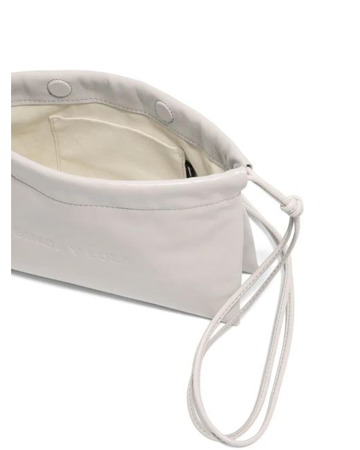 Bimba Y Lola White Mini Debossed-Logo Drawstring Mini Bag