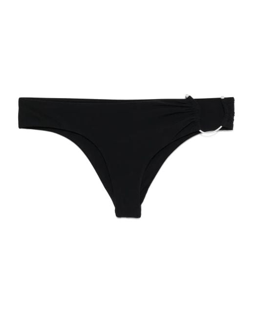 Christopher Esber Black Ruched Side-Crescent Bikini Bottoms