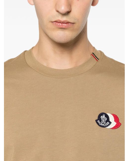 Moncler Natural Logo-Patch T-Shirt for men