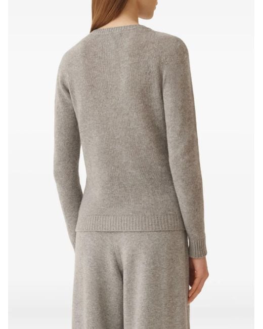 Fabiana Filippi Gray Long-Sleeve Cashmere Jumper