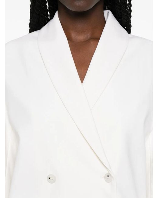Loulou de Saison White Double-Breasted Jacket