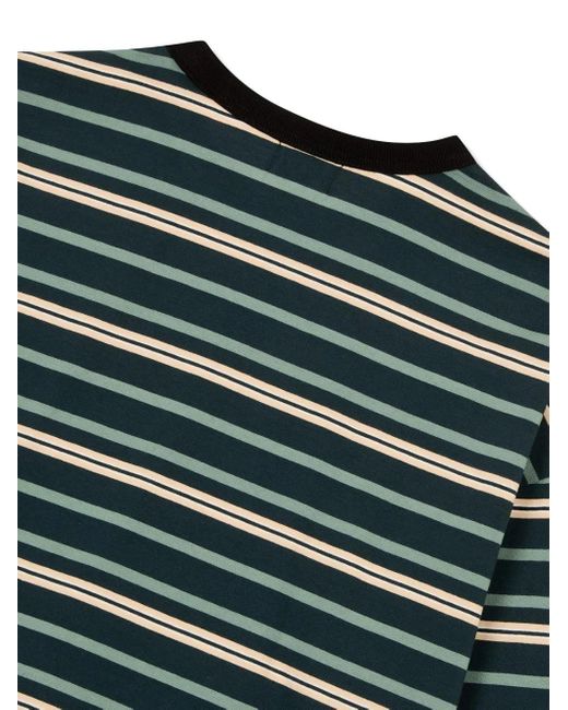 Studio Tomboy X Green Stripe Long-Sleeved T-Shirt for men