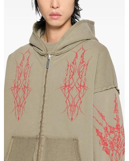 44 Label Group Natural Ewigkeit Graphic Zip Fleece Hoodie
