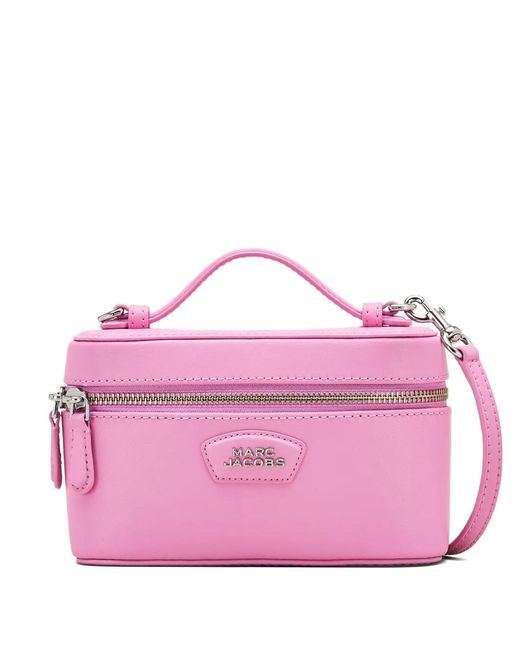 Marc Jacobs Pink Mini Logo-Zip Leather Bag