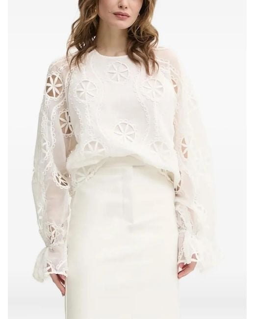 Bardot エンブロイダリーブラウス White