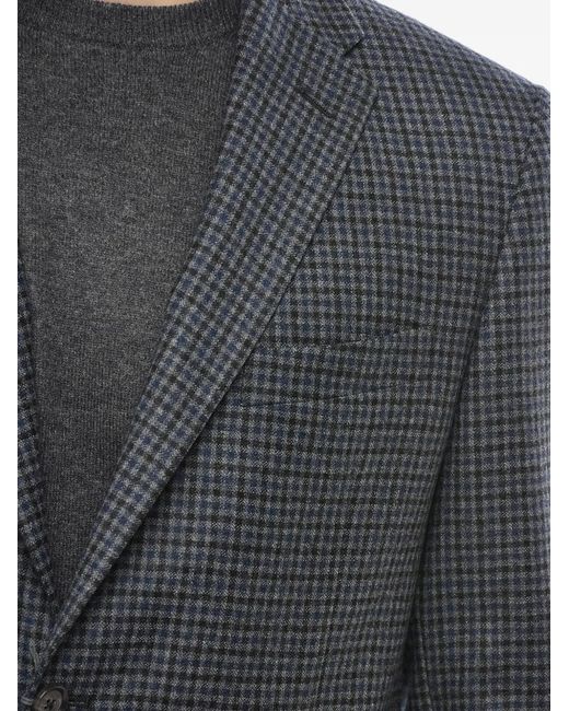 Corneliani Gray Nino Danieli Checked Single-Breasted Blazer for men