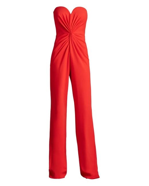 Tadashi Shoji Red Schulterfreier Jumpsuit