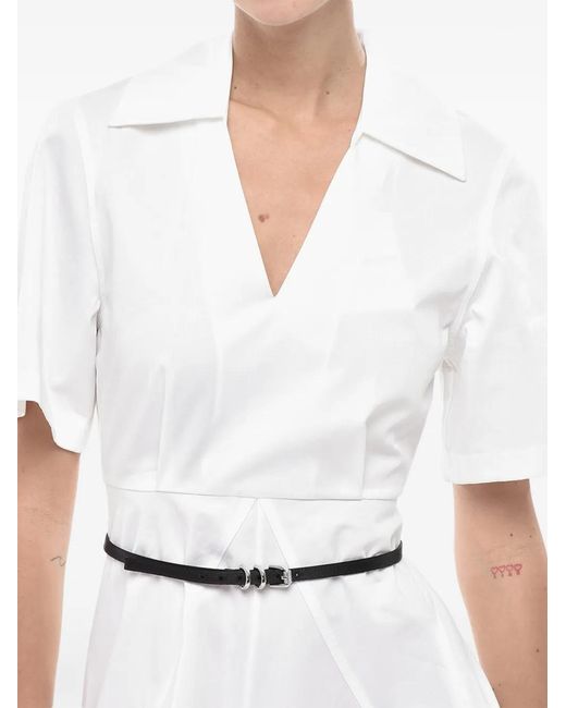 Givenchy White Belted Shirt Midi Dress