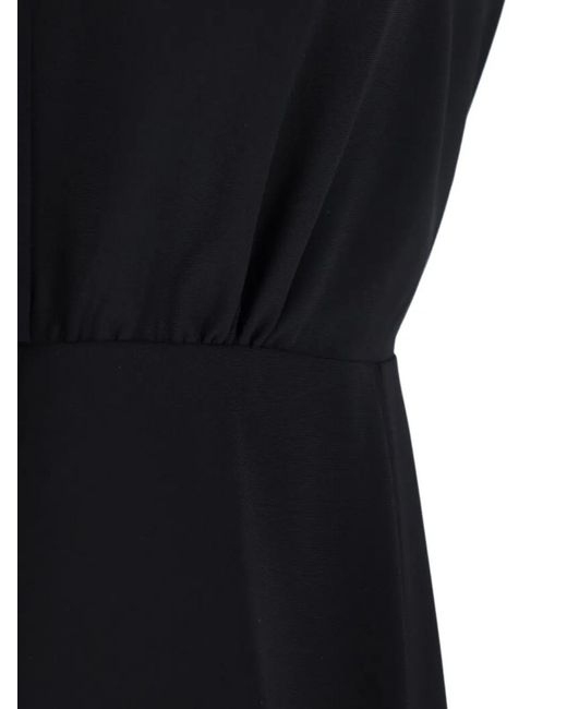Aspesi Black Tie-Neck Dress