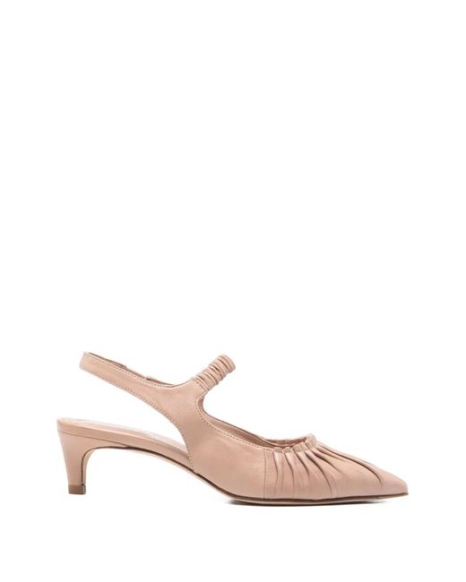 LORENA PAGGI Pink Gathered Slingback Pumps