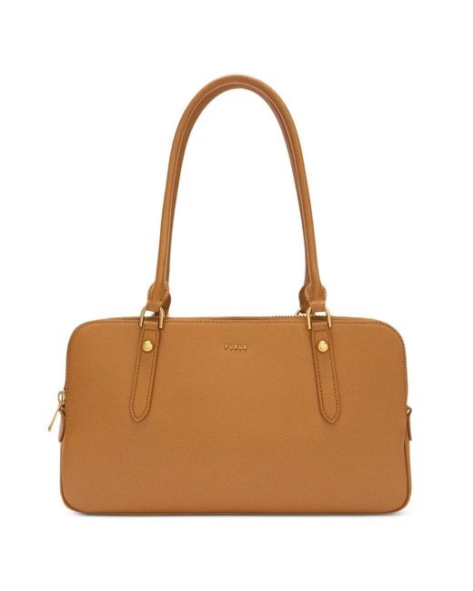 Furla Brown Boston Leather Tote Bag