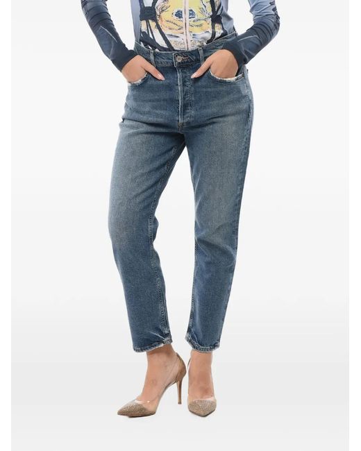 Agolde Blue Riley Straight-Fit Jeans