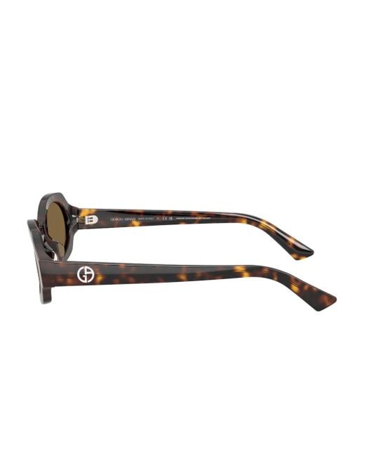 Giorgio Armani Brown Tortoiseshell Oval-Frame Sunglasses