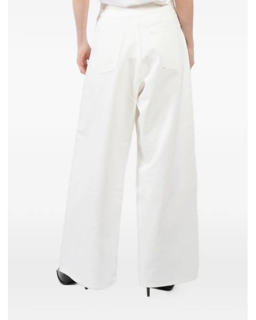 Teurn Studios White Cotton Jeans