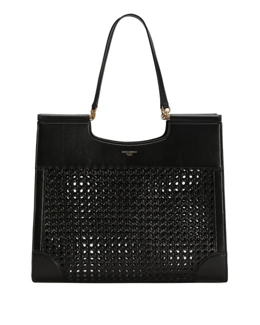 Dolce & Gabbana Black Tote Bag Mit Logo-Stempel