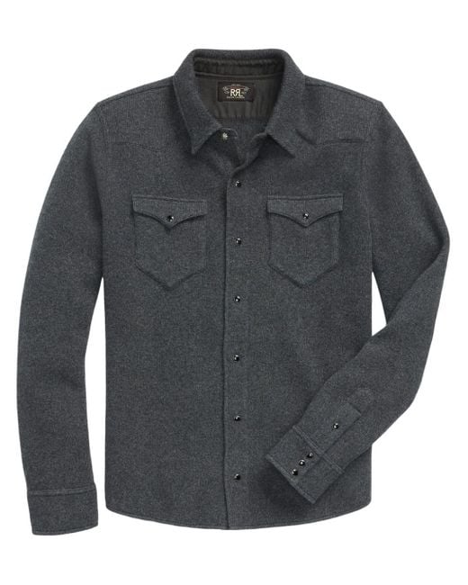 RRL Gray Cashmere-blend Western Shirt for men