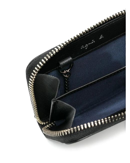 Agnes B. Black Leather Coin Case for men