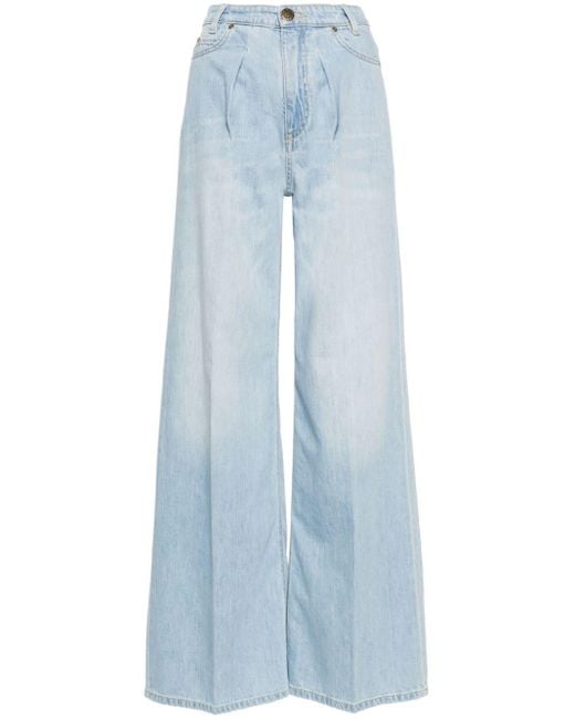 Pinko Blue Halbhohe Wide-Leg-Jeans