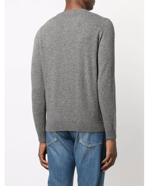 Zanone Gray Crew Neck Jumper for men