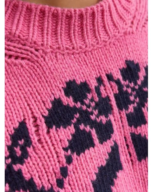 High Sport Pink Georgia Patterned-Intarsia Jumper