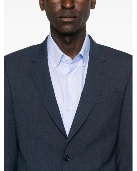 Paul Smith Blue Checked-Pattern Wool Suit for men