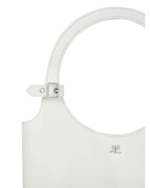 Courreges Holy ハーフムーン ハンドバッグ White