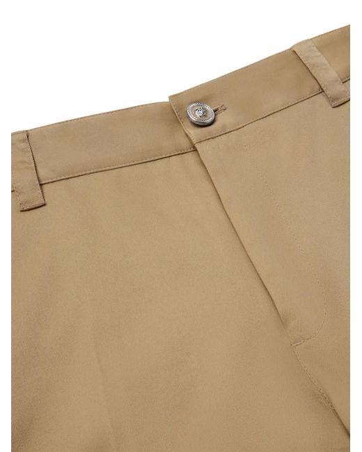Versace Natural Logo-Embroidered Cargo Trousers for men