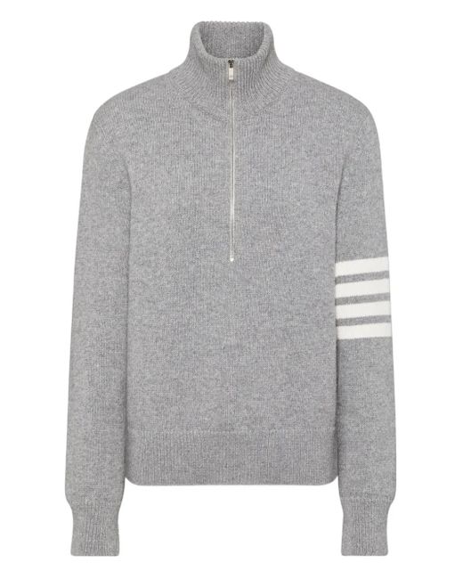 Pull Rayé À Col Montant Thom Browne en coloris Gray
