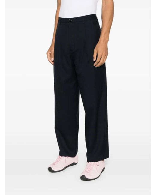 Marni Blue Virgin-Wool Trousers for men