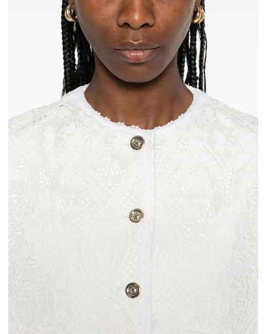 Maje White Jacke Aus Guipure-Spitze