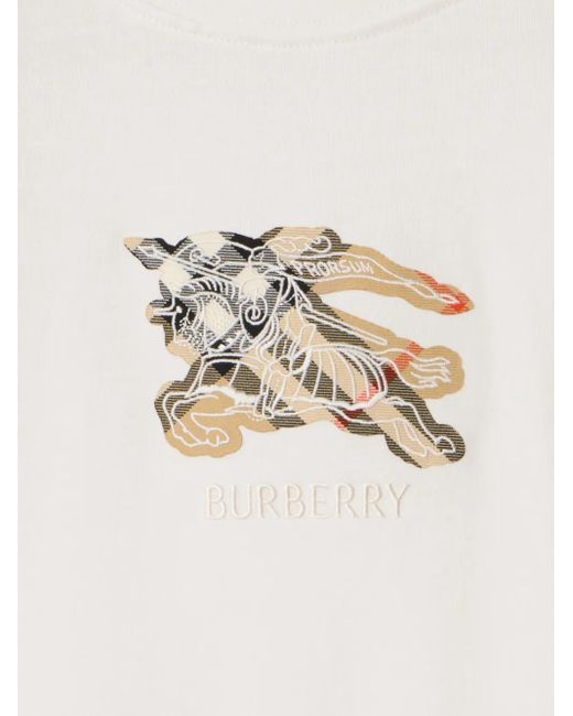 Burberry White Knight Check Cotton T-Shirt