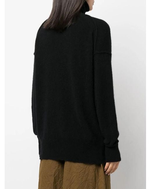 Uma Wang Black Roll-Neck Knitted Jumper