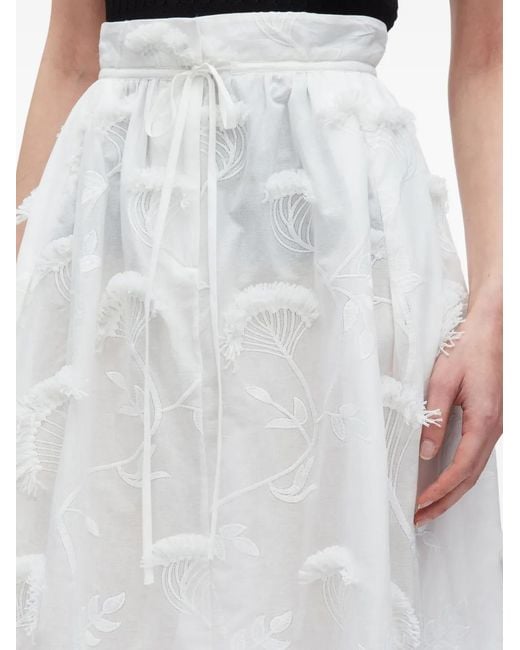 3.1 Phillip Lim White Embroidered Skirt