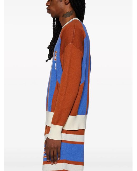 Rhude Intarsien-Pullover Mit Logo in Blue für Herren