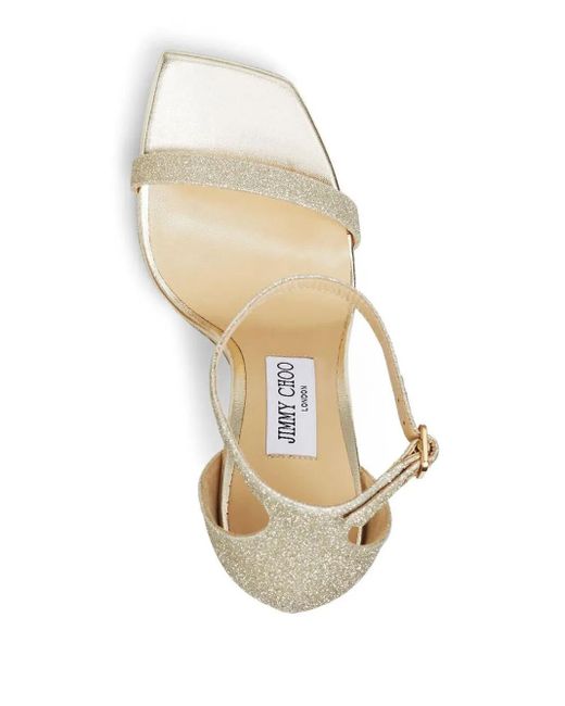 Jimmy Choo White 120Mm Alva Glitter Sandals