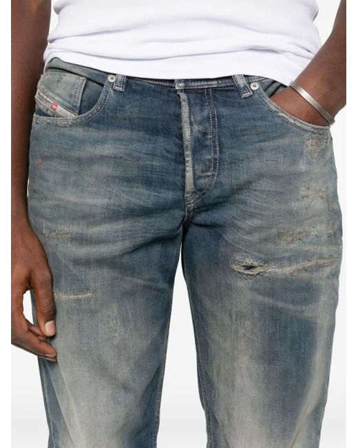 メンズ DIESEL Distressed-effect Jeans Blue