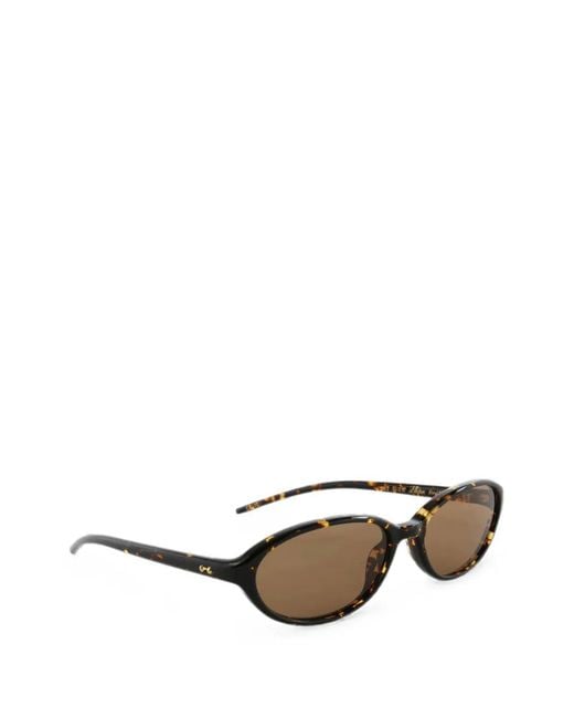 Chimi Brown Ellipse Tortoiseshell-Effect Oval-Frame Sunglasses